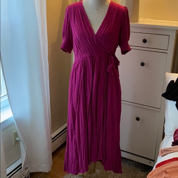 raspberry wrap dress